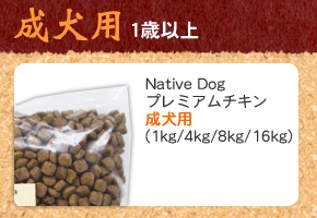 ネイティブドッグプレミアムチキン成犬用